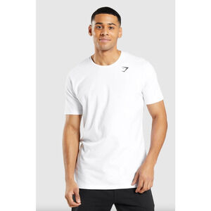 Gymshark Esential T Shirt Mens XXL White Slim Fit Tee New Athletic A3A5I